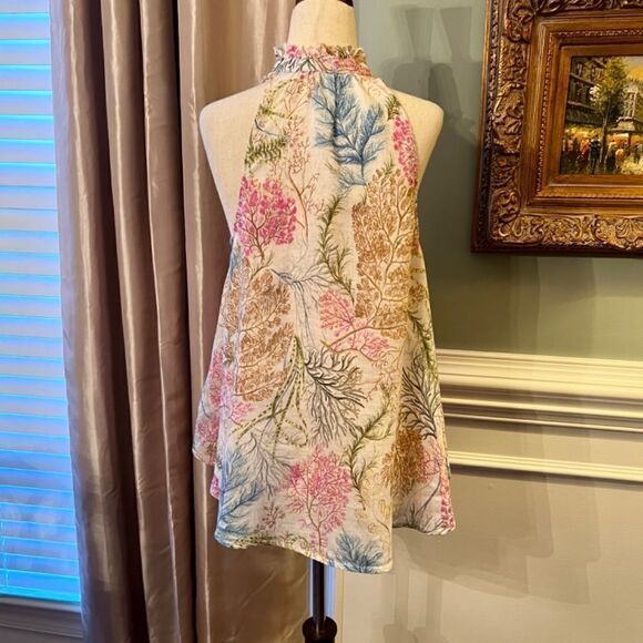 EUC Anthropologie Pilcro Tavi Floral Linen Swing Style Top Blouse Shirt SMALL - Picture 8 of 8